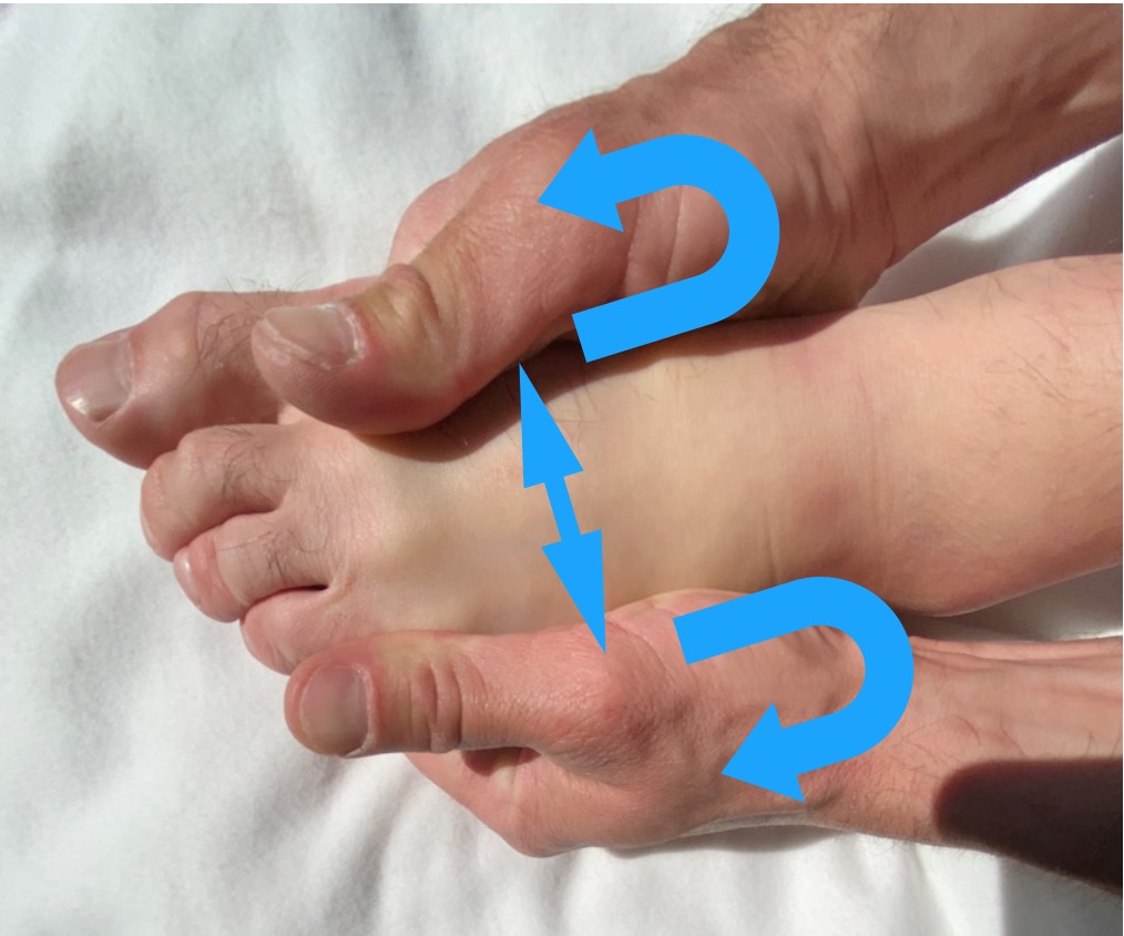 Etirement de la peau du coup de pied